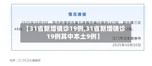 【31省新增确诊19例,31省新增确诊19例其中本土9例】-第2张图片