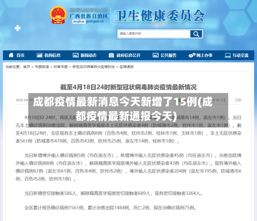 成都疫情最新消息今天新增了15例(成都疫情最新通报今天)