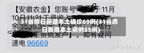 31省昨日新增本土确诊69例(31省昨日新增本土病例55例)