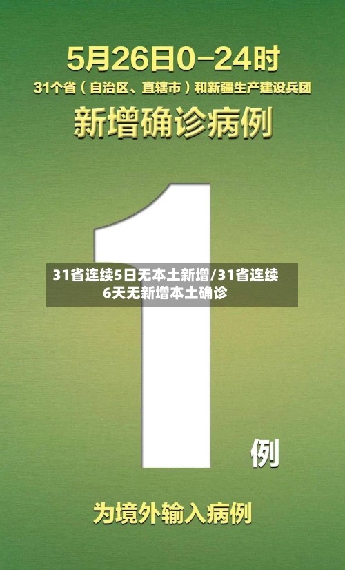 31省连续5日无本土新增/31省连续6天无新增本土确诊-第2张图片