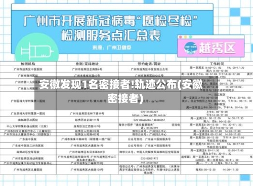 安徽发现1名密接者!轨迹公布(安徽 密接者)-第3张图片